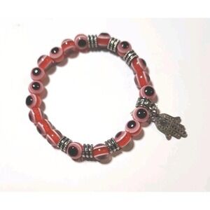 Turkish Evil Eye Bracelet Hamsa Hand Greek Mati Stretch Bracelet
